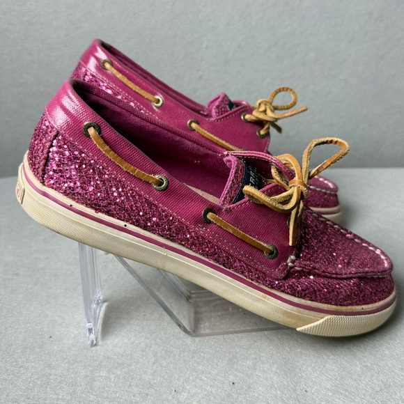 Sperry Topsider Women’s Bahama Raspberry Pink Glitter Shoes size 8M - Picture 9 of 14